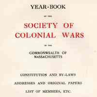 Yearbook of the Society of Colonial Wars in the Commonwealth of Massachusetts