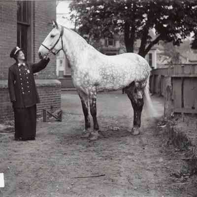 Police of Taunton - Police Matron Margart V. Farley with Dandy - Weir Fire Station