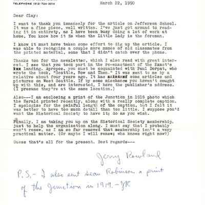 Letter relating to the above photograph