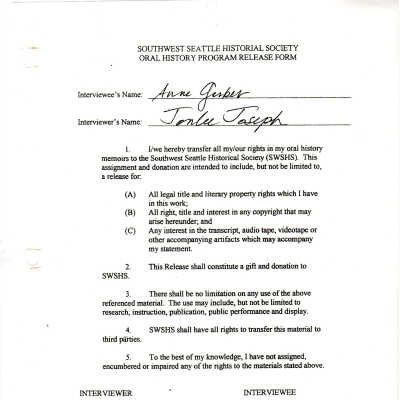 Anne Gerber - Release Form