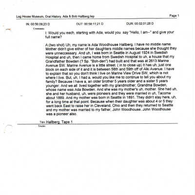 Ada And Robert Hallberg  - Transcript