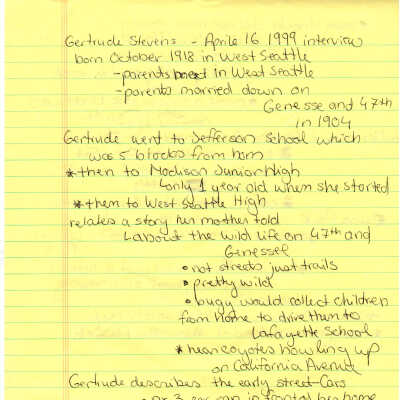 Gertrude Stevens - Notes
