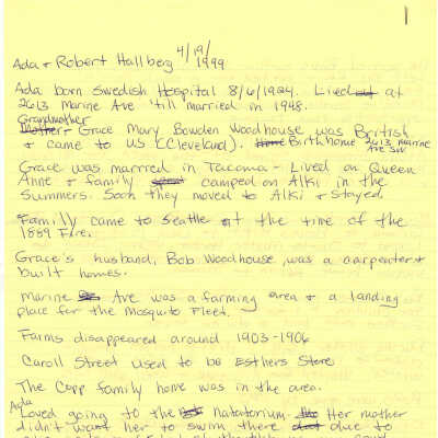 Ada And Robert Hallberg  - Notes