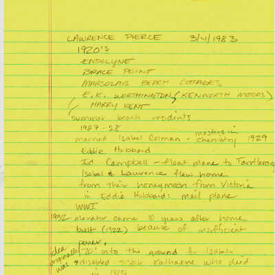 Lawrence Pierce - Notes