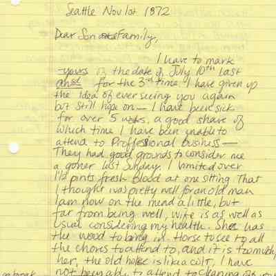 Transcript of Doc Maynard Letter dated November 1, 1872