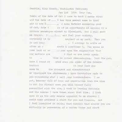 Transcript of Doc Maynard Letter dated January 1, 1854