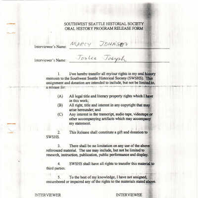 Marcy Johnsen - Release Form