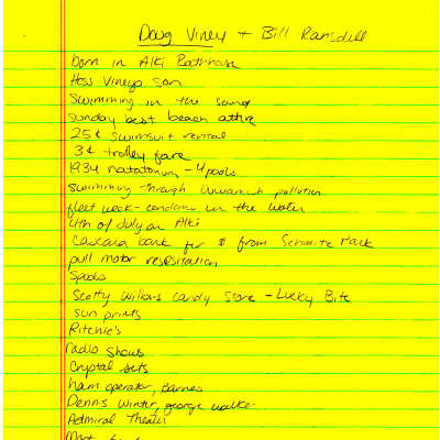 Doug Viney And Bill Ransdell - Notes