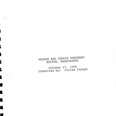 George And Jessie  Shephard - Interview Oct 27, 1998