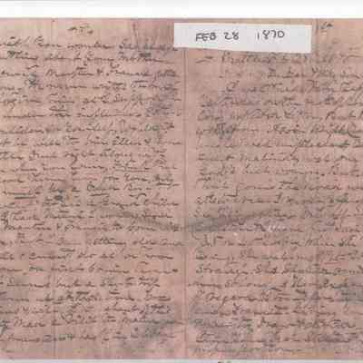 Doc Maynard Letter dated February 28, 1870