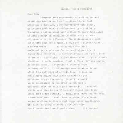Transcript of Doc Maynard Letter dated April 19, 1854