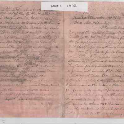 Doc Maynard Letter dated November 1, 1872