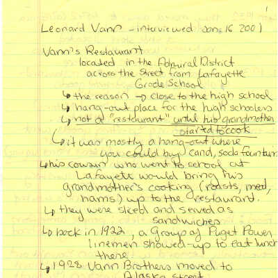 Leonard Vann - Notes