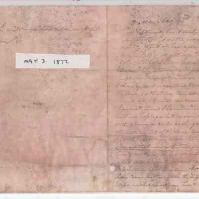Doc Maynard Letter dated May 3, 1872