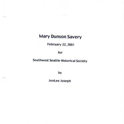 Mary Dunson Savory Oral History