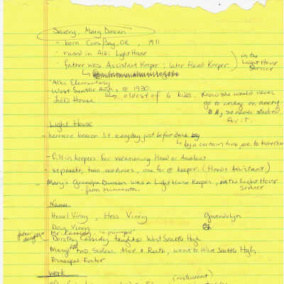 Savery, Mary Duncan - Notes