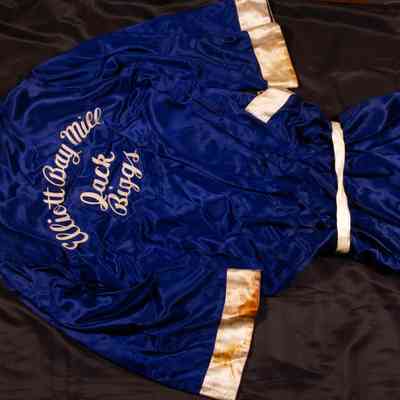Back of Jack Biggs boxing robe
