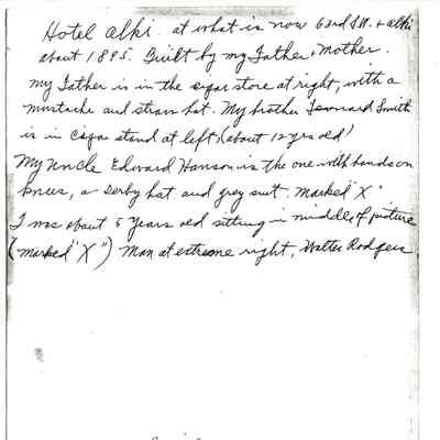 Handwritten description of above photo on the back of the print