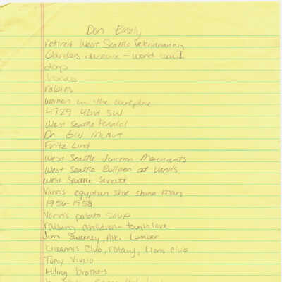 Don Eastly - Notes