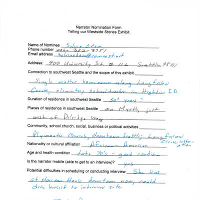 Sylvia Odum- Notes