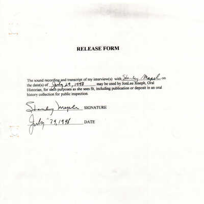 Stanley Maple - Release  Form