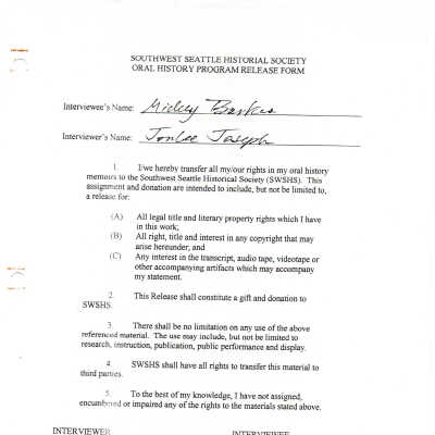Oral History Transcript of Maxyne Barkes with handwritten corrections
