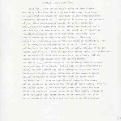 Transcript of Doc Maynard Letter dated January 15, 1857