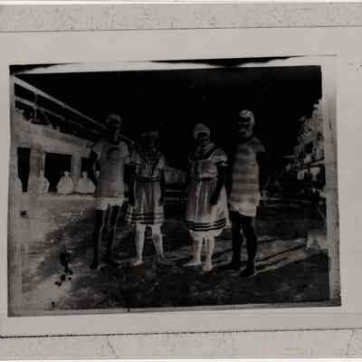 Two male and two female bathers at Alki Beach