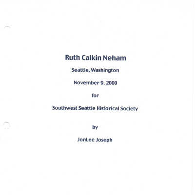 Ruth Calkin Neham interview
