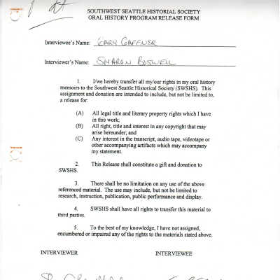 Gary Gaffner - Release Form