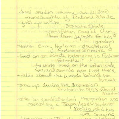 Janet Skadan - Notes