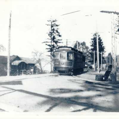 Streetcar across from field house