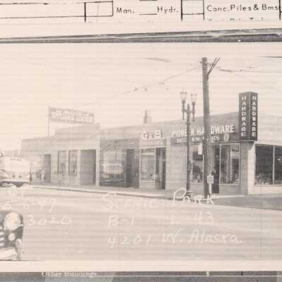 Pioneer Hardware, 4201 Alaska St. Property Record Card Photograph