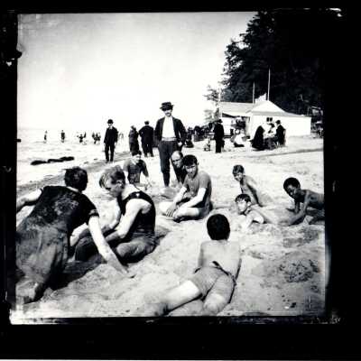 Male bathers at Alki Beach