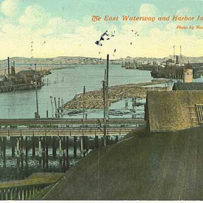 The East Waterway and Harbor Island, Seattle. Sent 1914, to Mr. Wm. Kohler.