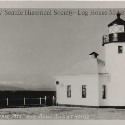 Olympic Mts and Alki Lighthouse