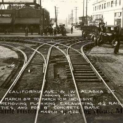 WS Junction (Alaska and California) facing west with track removal of 1926.