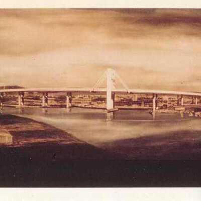 Painting of proposed W.S Bridge: Copyright: Richard Warren; Origsize: 4.25" x 3.375"; Resolution: 150 DPI