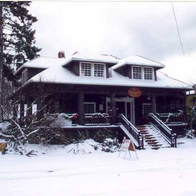 Log House Museum after snowstorm