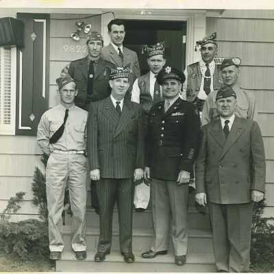 men on porch