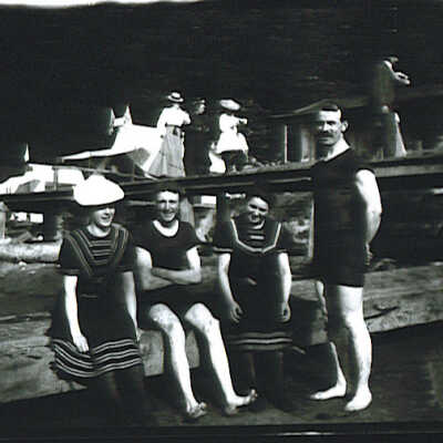 swimmers on the dock: Origformat: Print-Photographic