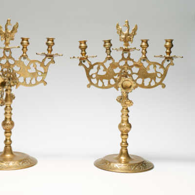 Sabbath brass candlesticks