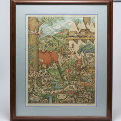 Lithograph; "Village"