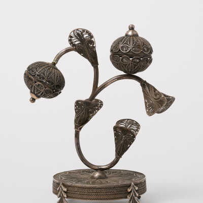 Silver filigree spice box