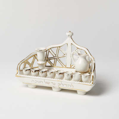 Ceramic Chanukah menorah