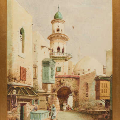 Painting; Street Near Mosque
