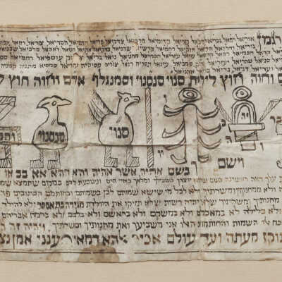 Parchment amulet for protection of newbown and mother