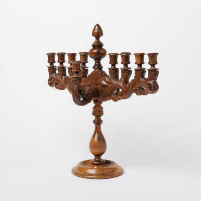 Olive wood Chanukah menorah