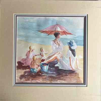 Watercolor beach