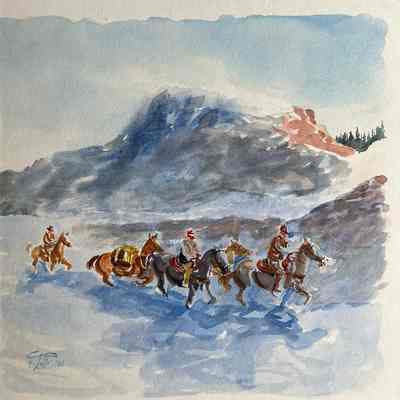 Watercolor horses